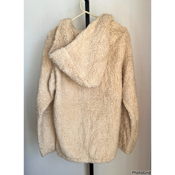 Mint July Faux Sherpa Soft Fuzzy Half Zip Pullover Sweatshirt NEW - Picture 2 of 5